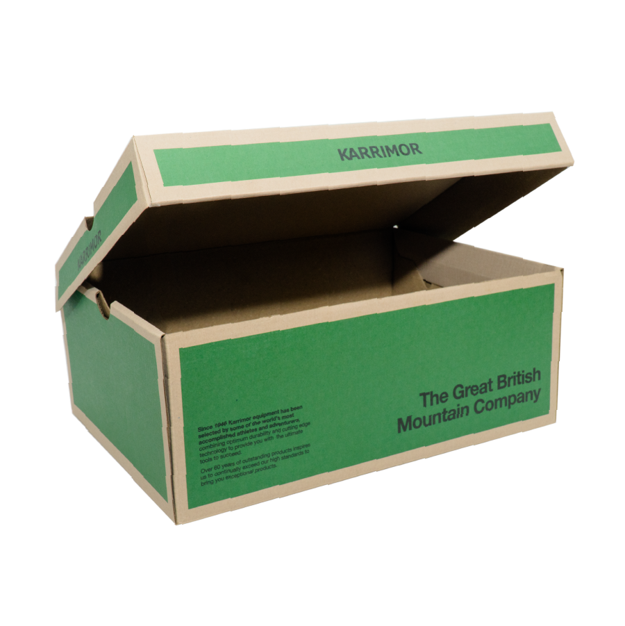 Hộp Giày Karrimor Green — Premium Shoe Box Xanh Teal Hình Học (鞋盒) | An Phat Packaging