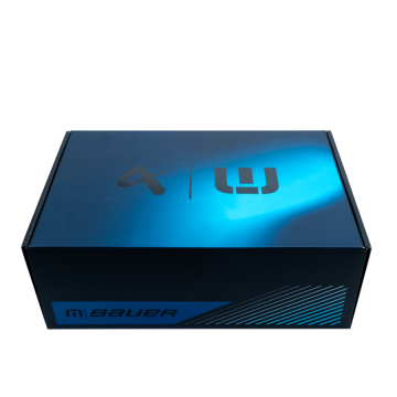Hộp Giày Bauer × TravisMathew — Premium Shoe Box Đen Xanh Điện (鞋盒) | An Phat Packaging